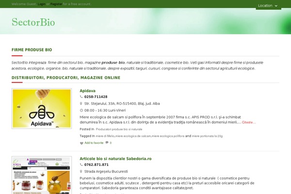 sectorbio.com site used Directory