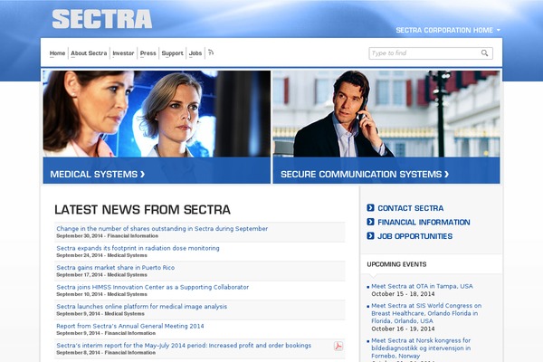 sectra.com site used Sectra-medical