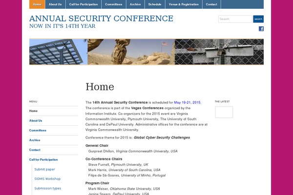 security-conference.org site used Business Event