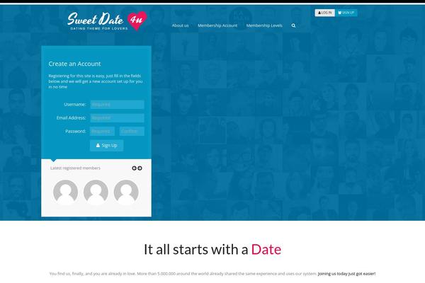 Sweetdate theme site design template sample