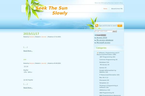 seeksunslowly.com site used Greenleaves