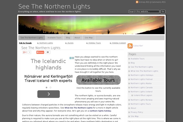 seethenorthernlights.com site used Panorama.1.5