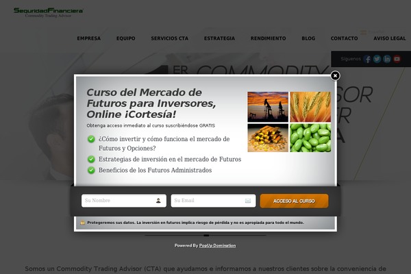 seguridadfinanciera.com site used Enter