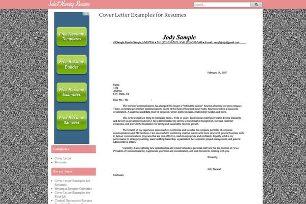 selectnursingresumes.com site used Chocolateori