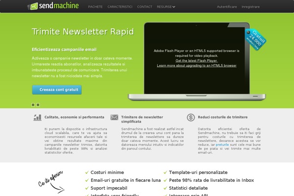 sendmachine.ro site used Sendmachine