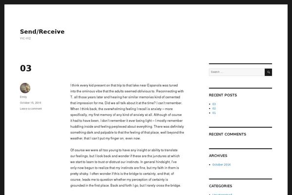 Twenty Sixteen theme site design template sample