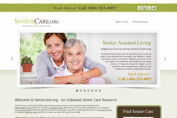seniorcare.org site used Seniorcare-parent