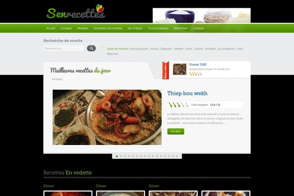 senrecettes.com site used Inspiry-recipe-press