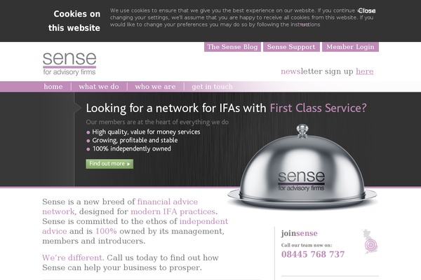 Sense theme site design template sample