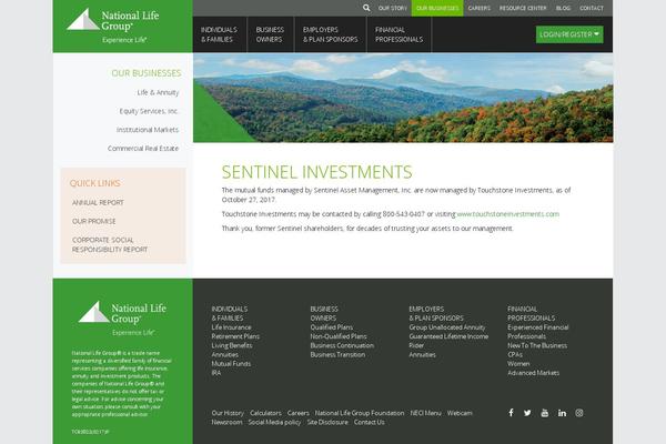 Sentinel theme site design template sample