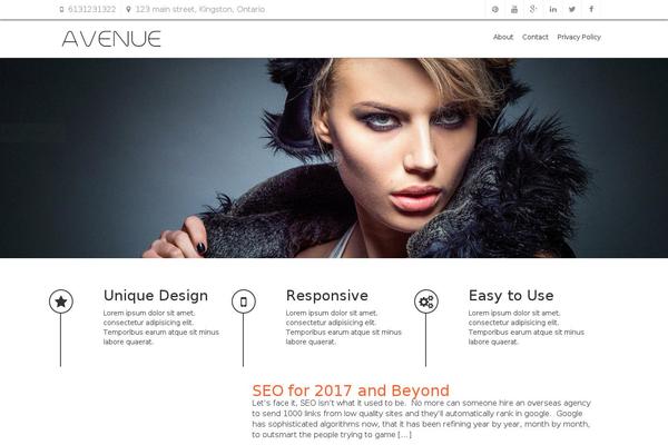 avenue theme site design template sample