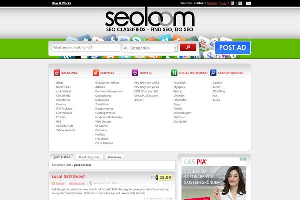 seoloom.com site used Seoloom