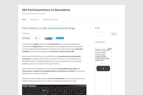 Twenty Twelve theme site design template sample