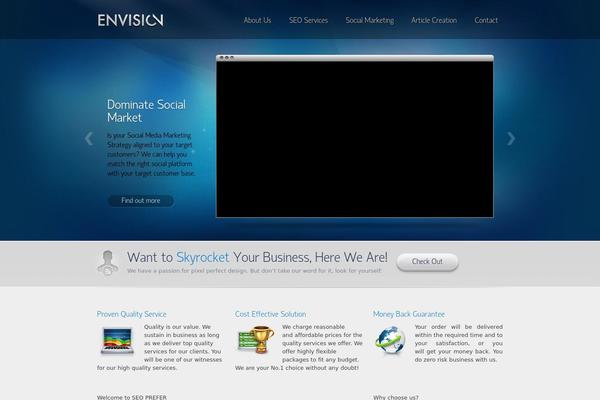 Envision theme site design template sample