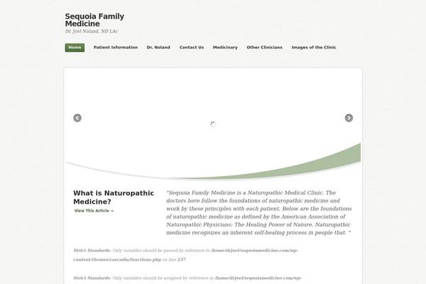 Cascadia theme site design template sample