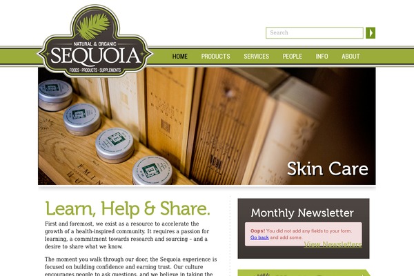 Sequoia theme site design template sample
