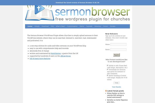 Site using Sermon-browser-theme plugin