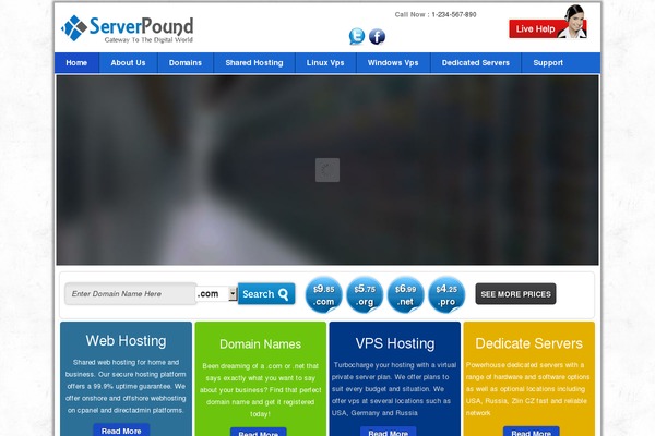 serverpound.com site used Themechilly