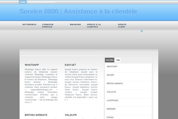 service0800.fr site used Sensor