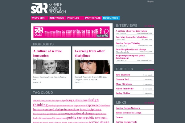 servicedesignresearch.com site used Sdr