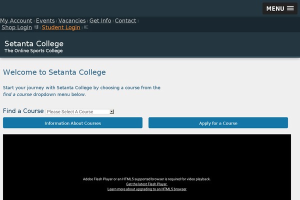 setantacollege.com site used Setanta