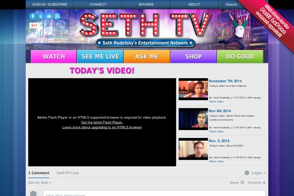 sethrudetsky.com site used Sethtv-theme2