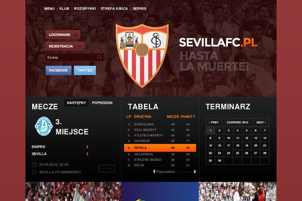sevillafc.pl site used Sevilla_theme