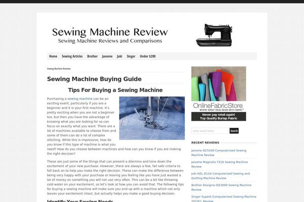 sewingmachine-review.com site used Wp-clearvideo108