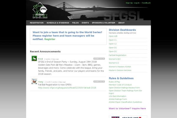 Leagueapps theme site design template sample