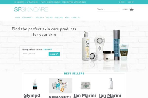 sfskincare.com site used Storefront-2016