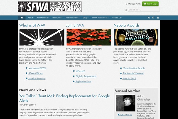 sfwa.org site used Sfwatheme2013