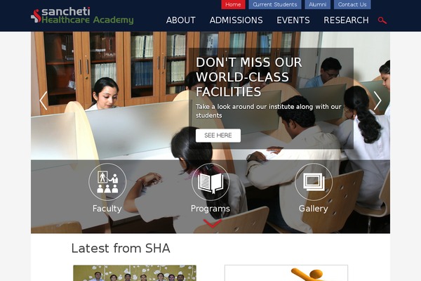 sha.edu.in site used Sancheti
