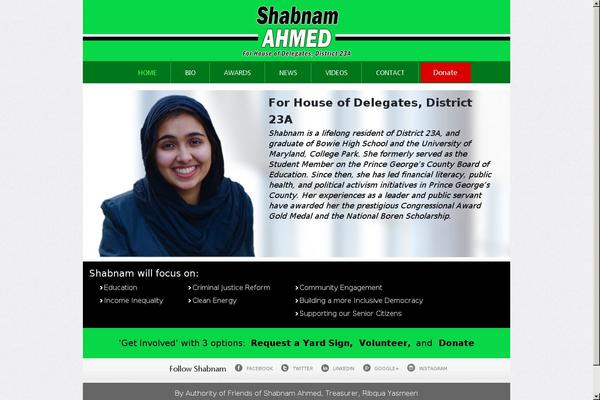 shabnamahmed.com site used Shabnam