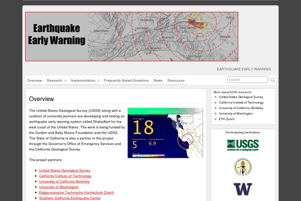 shakealert.org site used Suffusion