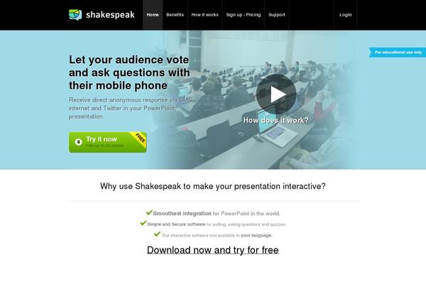 shakespeak.com site used Shakespeak