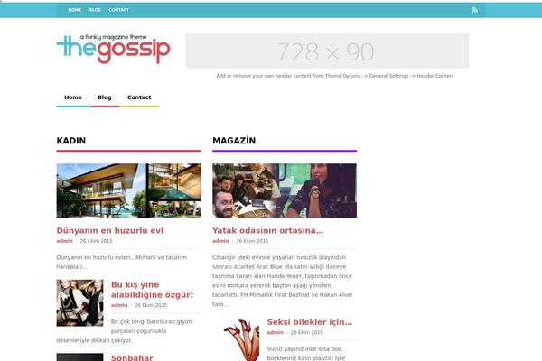 The Gossip theme site design template sample