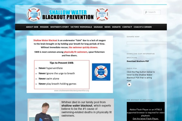 shallowwaterblackoutprevention.org site used Swbp