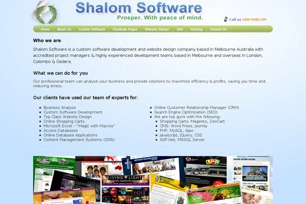 shalomsoftware.com.au site used Shalomwpt