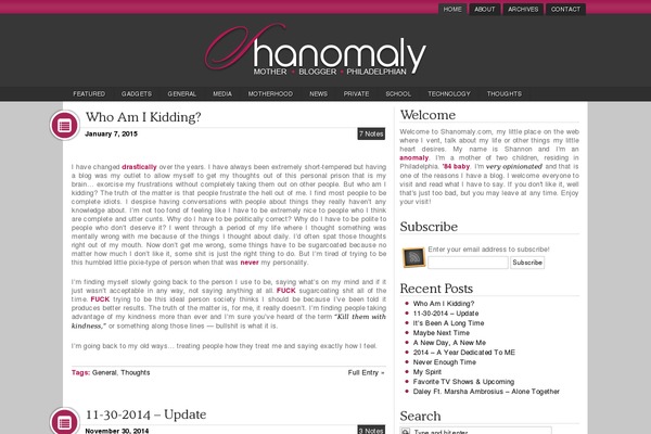 shanomaly.com site used Rounded