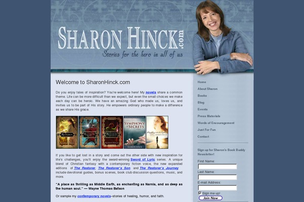 sharonhinck.com site used Childoftwentythirteen