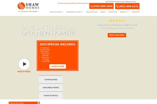 shawhomes.com site used Thrive15