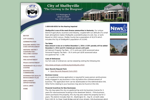 shelbyvillekentucky.com site used Shelbyville