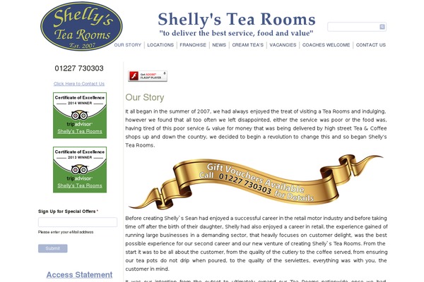 shellystearooms.com site used Shellys