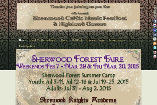 sherwoodforestfaire.com site used Hospitality