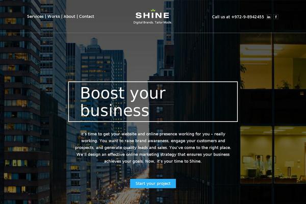 Shine theme site design template sample