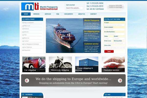 Transport theme site design template sample