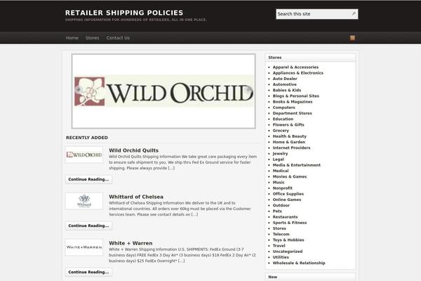 shippingpolicies.net site used Arras Theme
