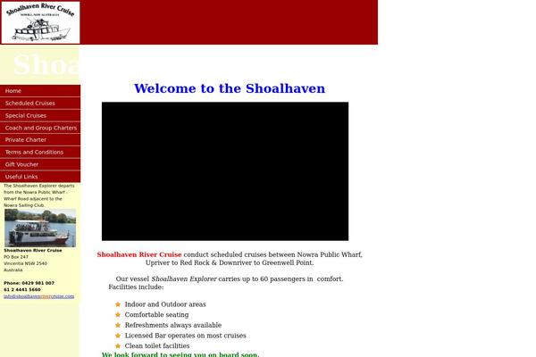 shoalhavenrivercruise.com site used Rc