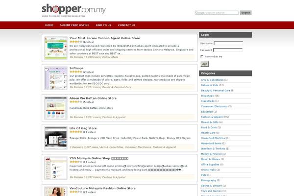 Shopper theme site design template sample