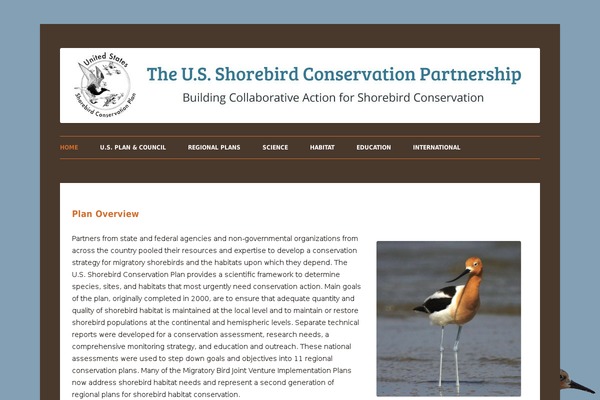 shorebirdplan.org site used Twentytwelve-child